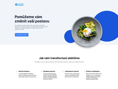 Diet Builder App blue clean design diet food landing page modern simple tailwind ui ux web website