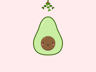 Let's Avo-cuddle? avocado character christmas food illustration