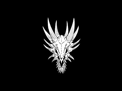 Balerion the Dread art clean dragon fantasy got icon illustration ink inktober minimal skull vintage