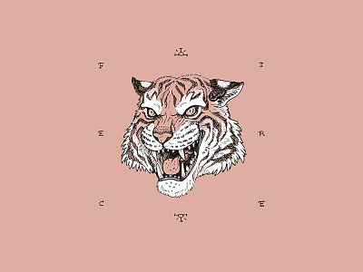 Fierce animal design digital drawing illustration ink layout lettering painting portrait tattoo tiger