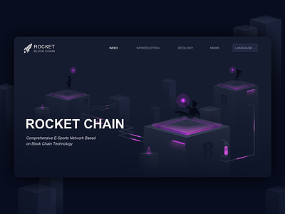 Recket Chain Website illustration branding design game illustration illustrations painter typography ui