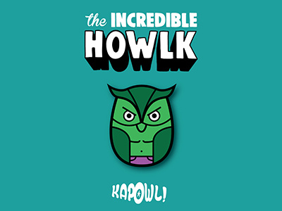 The Incredible Howlk avengers hulk kapowl marvel owl vector