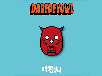 Daredevowl avengers comics cute daredevil defenders marvel owl vector