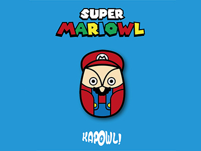Super Mariowl cute kapowl mario nes owl snes super vector