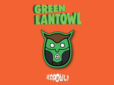Green Lantowl comics corps cute dc green hal jordan kapowl lantern owl vector