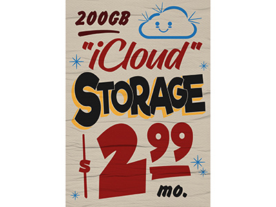 iCloud Storage Vintage Sign