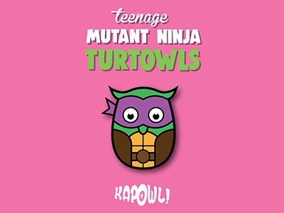 Teenage Mutant Ninja Turtowls - Donnatellowl cartoon cute mutant ninja owl retro teenage tmnt turtle vector