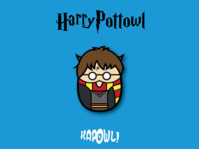 Harry Pottowl cursed cute harry hogwarts kapowl magic owl potter vector wand wizard