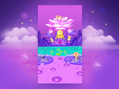 The dazzling human world with its myriad temptations flower illustration scene violet