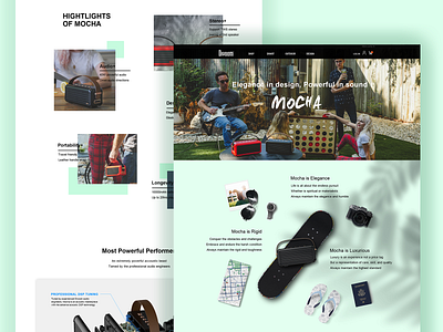Mocha Page for Divoom Website design illustration page web website