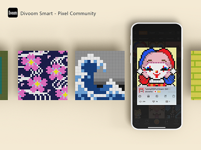 Divoom smart - Pixel Community app icon mobile pixel ui ux