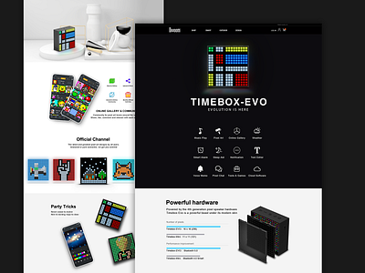 Pixel Speaker Page for divoom Website design. design pixel ui web website