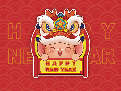 Happy Chinese new year icon illustration logo
