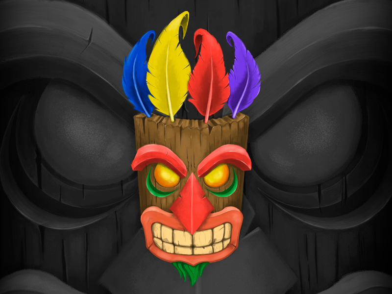 Aku - Aku crash bandicoot aku aku fanart gamer illustration games