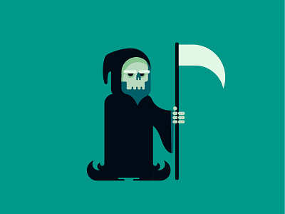 Reaper death flat illustration reaper