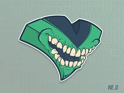 Vue illustration illustrator sticker vector vue vue.js vuejs