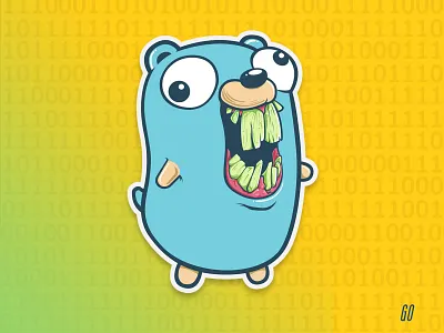 Go go gopher illustration illustrator sticker tech vector