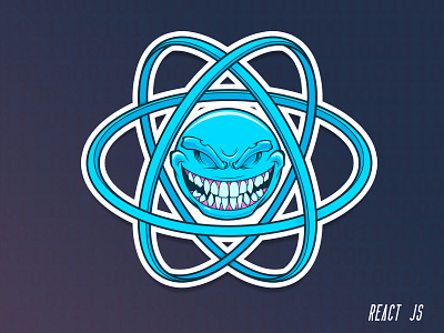 React illustration illustrator react reactjs sticker tech vector