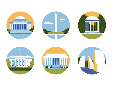 DC Landmarks city illustration design illustration illustrator minimal spot illustration vector washington dc