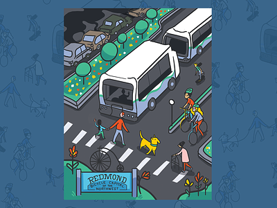 Public Transit Hero Illustration digital illustration illustration narrative public transport storytelling transit