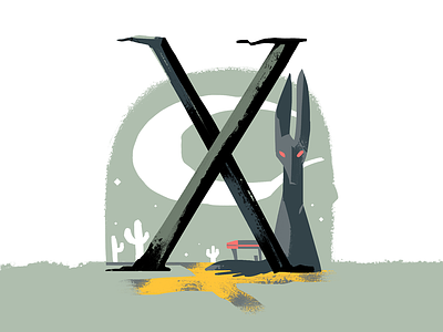 36 days of type • x 36 days of type crossroads dropcap folklore illustrated type illustration letter