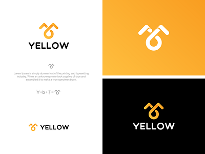 Yellow abstract bike branding design icon letter logo mark vector yellow