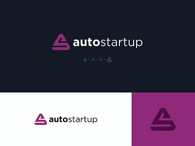 autostartup abstract as brand branding design icon letter logo mark typography