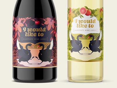 Hey Universe! illustration label label design packaging packaging design procreate swan swan illustration swans wine wine bottle wine label winery