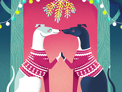 Greyhound Rescue Christmas Card Comp childrens illustration christmas card greeting card greyhound illustration kidlitart vector illustration