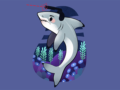 Shark with Frikin' Laser Beam Attached to it's Head illustration shark illustration shark lasers