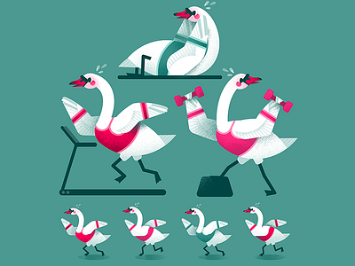 Seven Swans a Slimming adobe illustrator airbrush childrens illustration christmas colour collective illustration illustrator kidlit vector art vector illustration