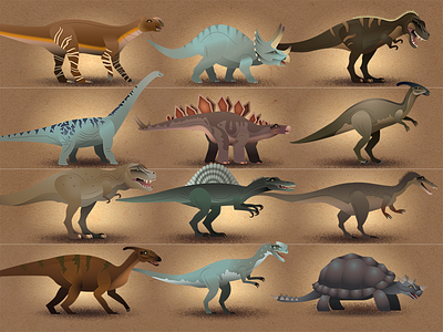 Zoorasic Park Illustrative Icons adobe illustrator dinosaur dinosaurs icon icon design illustration illustrator map design vector illustration