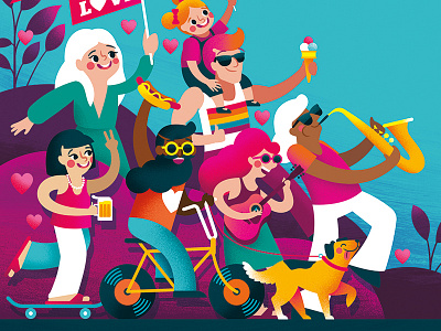 Vic Park Summer Street Party Illustration