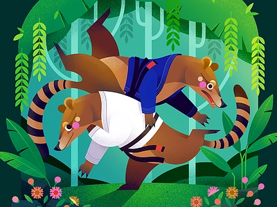 Coati Brazilian Jiu-Jitsu Tournament coati illustration jiu jitsu martial arts procreate