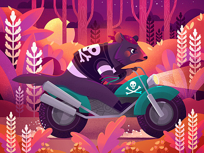 Procreate LiveDraw Result australia childrens book illustration childrens illustration illustration illustrator motorbike procreate tasmania tasmanian devil