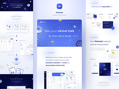 Datcapt - Behance Case Study 10clouds 3d animation app behance case study clinical trials dashboard health healthcare interface medical medical app product design ui ux web app