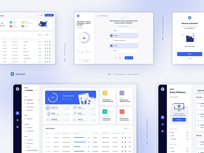 Datacapt App Interface 10clouds app charts clinical trials dashboard health healthcare illustration interface medical medical research onboarding product design questionaire stats survey ui ux web app