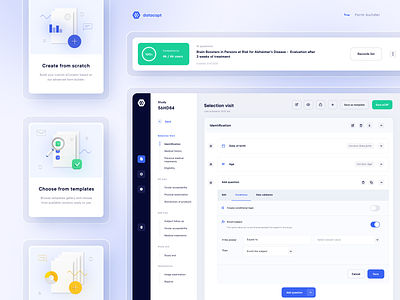 Datacapt - eCRF builder 10clouds 3d app app design behance builder case study clinical trials health healthcare illustration interface medical product design survey ui ux web design