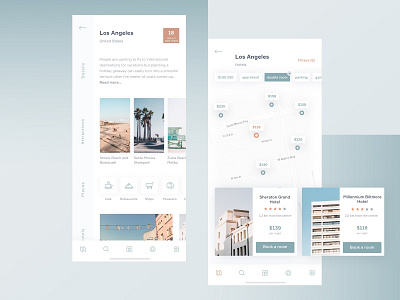 Hotel Booking App - Travel guide 10clouds app booking design destination hotel interface invitaion invite map travel ui ux
