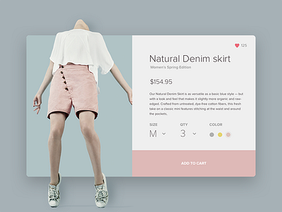 Fashion clothing product page
