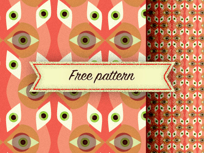 Free retro eye pattern eyes free green pattern red retro seamless texture vintage yellow