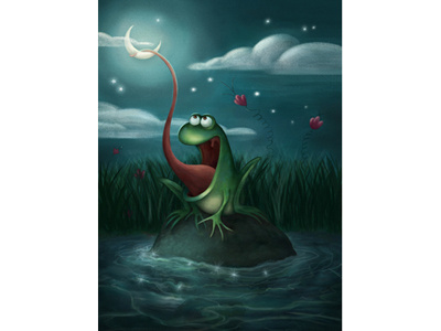The frog who ate the moon childrens book digital