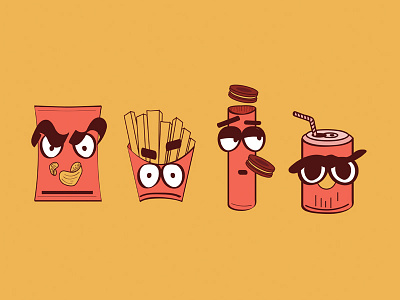 Junk food icons icons illustration