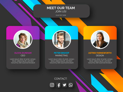 Team Template UI With Abstract Shapes