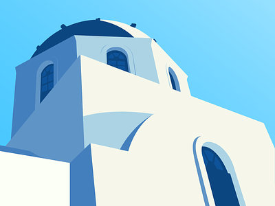 Santorini Illustration adobe illustrator blue greece illustration santorini vector