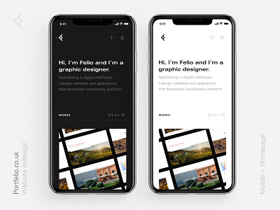 New portfolio site - Mobile Homepage portfolio site uiux univers web design website