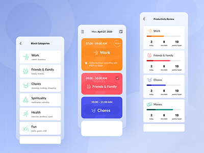 Work From Home - Productivity App app app design app ui design mobile mobile ui ui ui design ux ux design