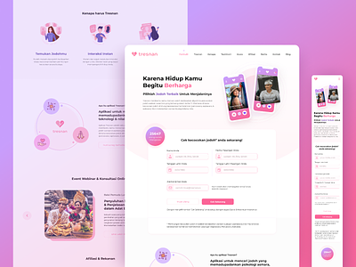 Landing Page of Cultural Dating App app branding couple culture design love merry mobile pink psychology technology ui ux valentine