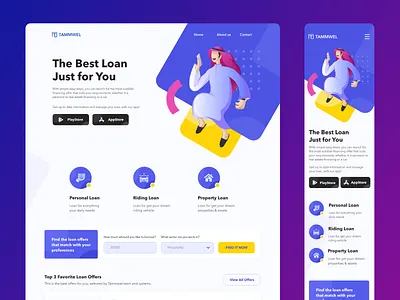 Arabian Loan Service Landing Page - Fun Version arab arabian arabic branding business design finance fun illustration landing page loan ui ux web website