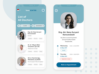 Temu Dokter app app design app ui appointment clinic design doctor healthy hospital mobile mobile ui schedule ui ui design uiux ux ux design